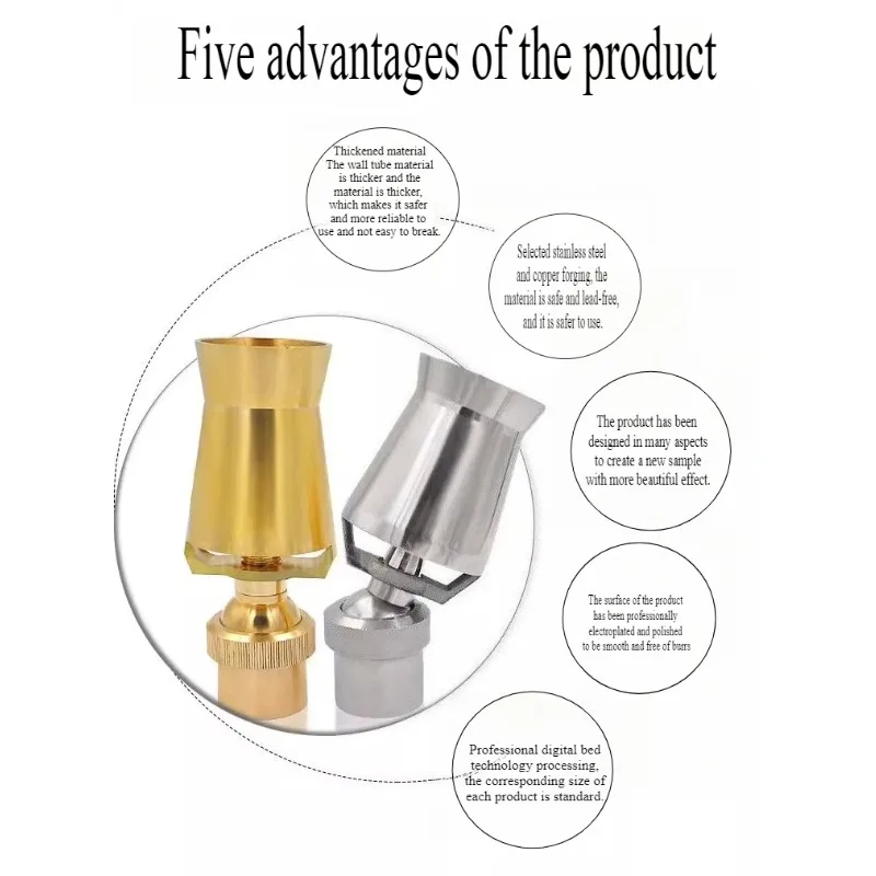 All-copper stainless steel cedar tree ice tower fountain nozzle waterscape garden landscape nozzle universal directional