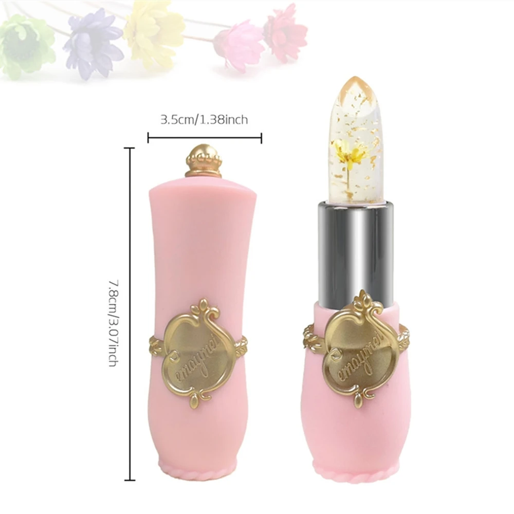 6 Styles Flower Jelly Temperature Change Lipstick Moisturizing Waterproof Long Lasting Clear Lipsticks Makeup Products 1Pcs