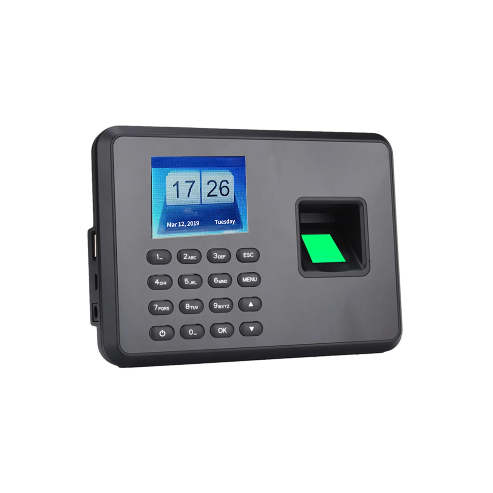 Intelligent Biometric Fingerprint Password Attendance Machine Employee Checking-in Recorder 2.4 inch LCD Screen DC 5V Time Atten