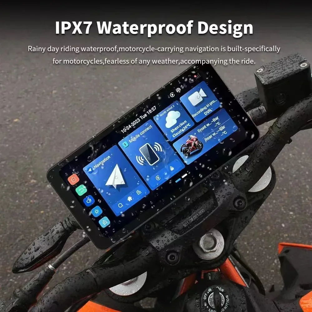 Motorcycle Dash Cam 6.3 Inch 1080P Dual Lens Wifi Video Recorder Motorbike Camera Sports Action Camera