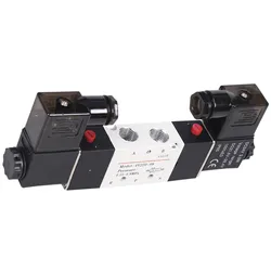 1/4'' BSP 1/4 Inch 4V220-08 5 Ways 2 Positions Pneumatic Air Solenoid Valve Double Head DC 12V 24V AC 110V 220V