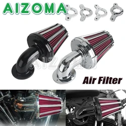 Motorcycle Air Filter Intake System Air Cleaner Black/Chrome For Harley Touring Road King Dyna Softail Sportster XL 883 1200
