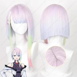 Anime Lucy Cosplay Wig 45cm Mixed Color Hair Heat Resistant Synthetic Wigs Halloween Canival Wigs