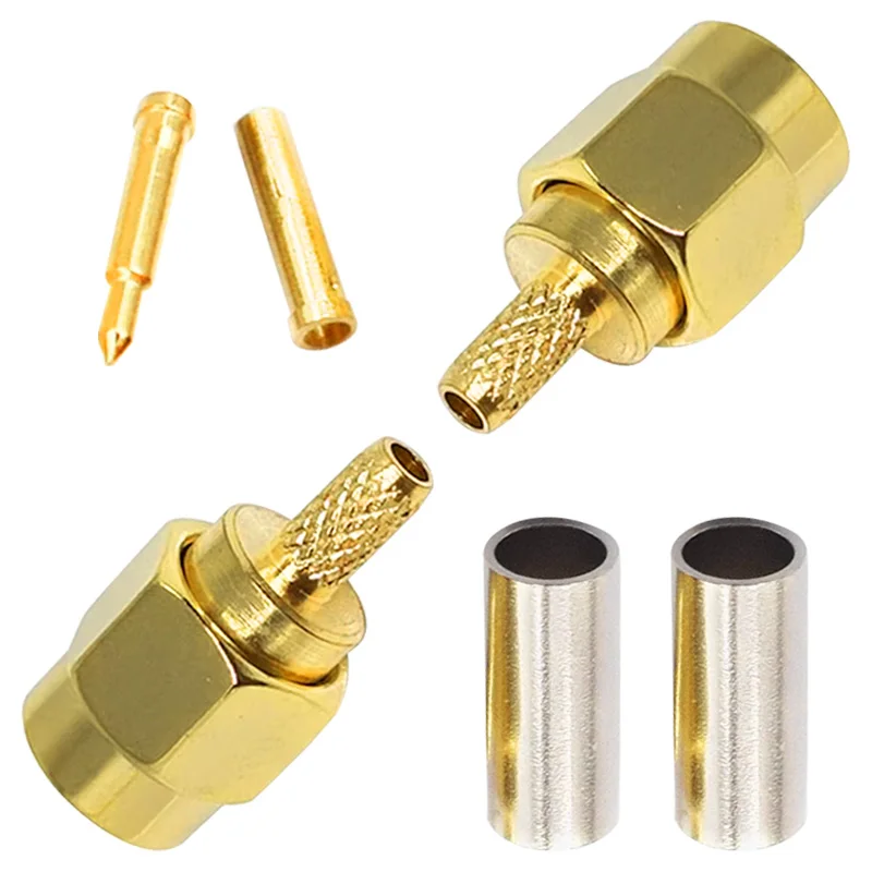 SMA Male Female Plug RF Straight Connector RG174 RG316 LMR100 Coax Crimp Cable