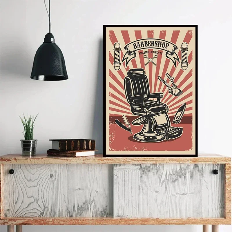 Vintage Barber Shop Poster Haircut Shave Beard Art Posters Print Canvas Painting Wall Art Beauty Woman Pictures Hair Salon Decor
