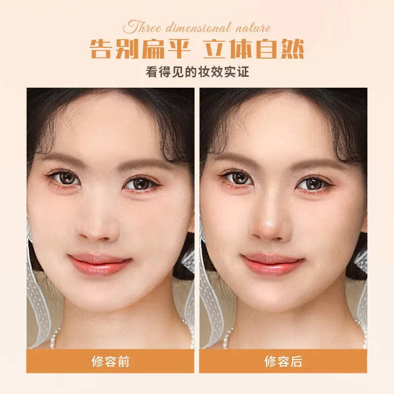 CHEERFLOR Matte 3 Shades Contour Palette Highlight Palette Waterproof Matte Blendable Facial Sculpt Powder Long Lasting Makeup