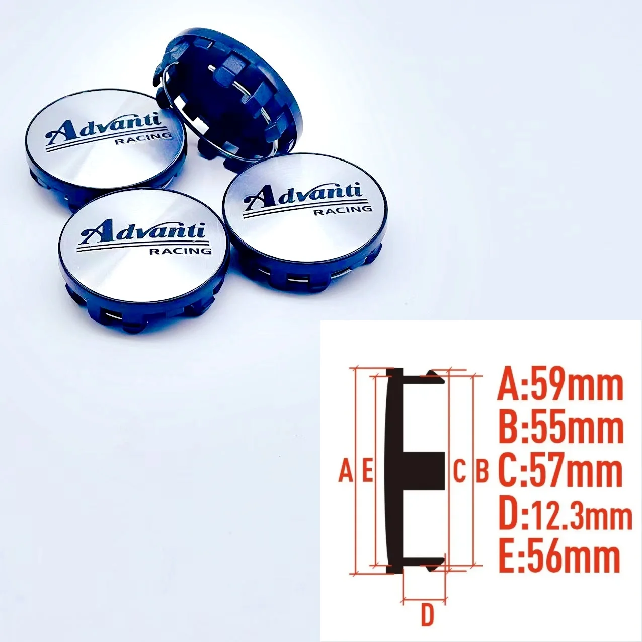 

4PCS/lot 59MM ADVAN Racing Car Wheel Center Hub Caps Car Emblem Badge Logo Wheel Center Cap label car styling accessories