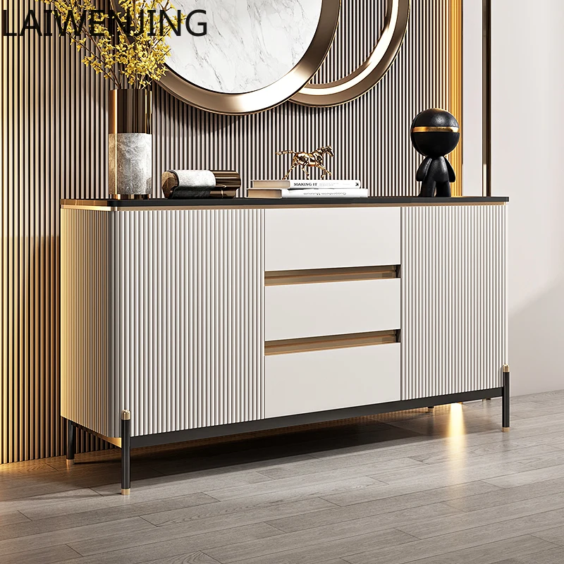 HLZ light luxury rock slab dining side cabinet modern simple partition storage tea entrance cabinet