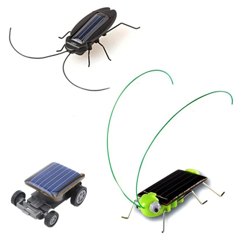 Children's New Mini Educational Science Experiment Toy Solar Cockroach Grasshopper and Car Model Set Novel Creative Gift