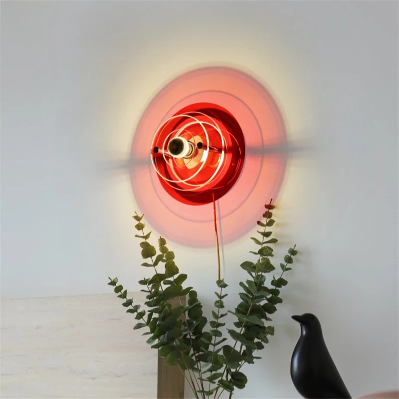 Modern Round Acrylic UFO Wall Lamps Atmosphere Restaurant Cafe Bar Corridor Living Room Bedroom Wall Light Interior LED Fixtures