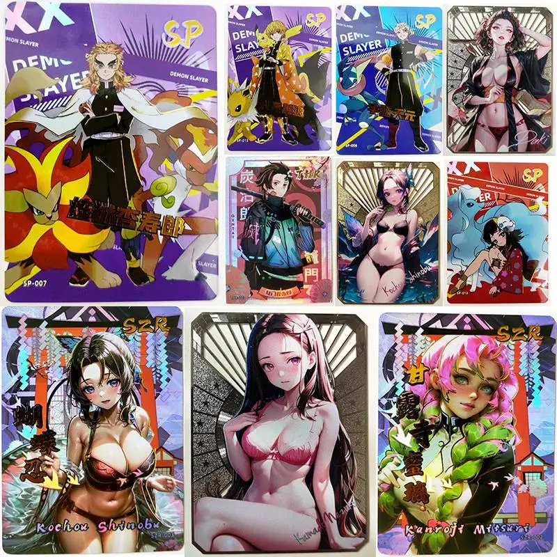 Anime Demon Slayer Shinazugawa Sanemi Sabito Kamado Nezuko Daki Kanroji Mitsuri collection card giocattoli per bambini scheda di gioco da tavolo