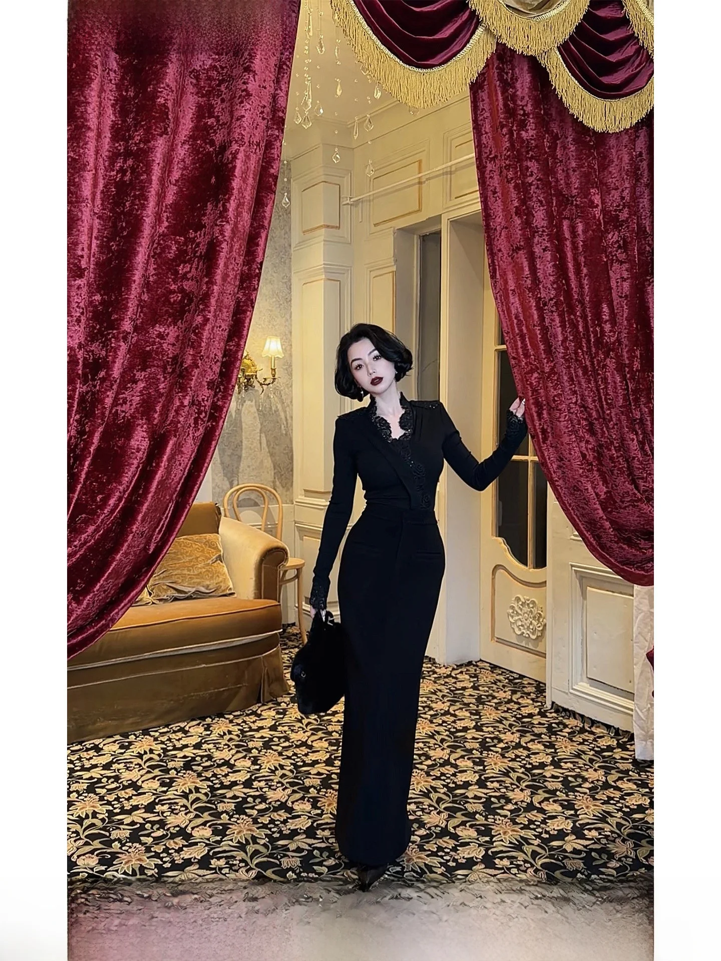 

Шерстяная длинная юбка LYXJ с высокой талией для женщин, утепленная, зимняя, модная, повседневная, прямого кроя, облегающая, для офиса