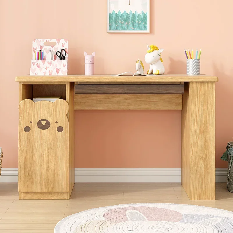 

Cartoon Desk Modern Minimalist Bedroom Study Table Environmental Protection with Bookshelf Student Economical Writing Desk Desk