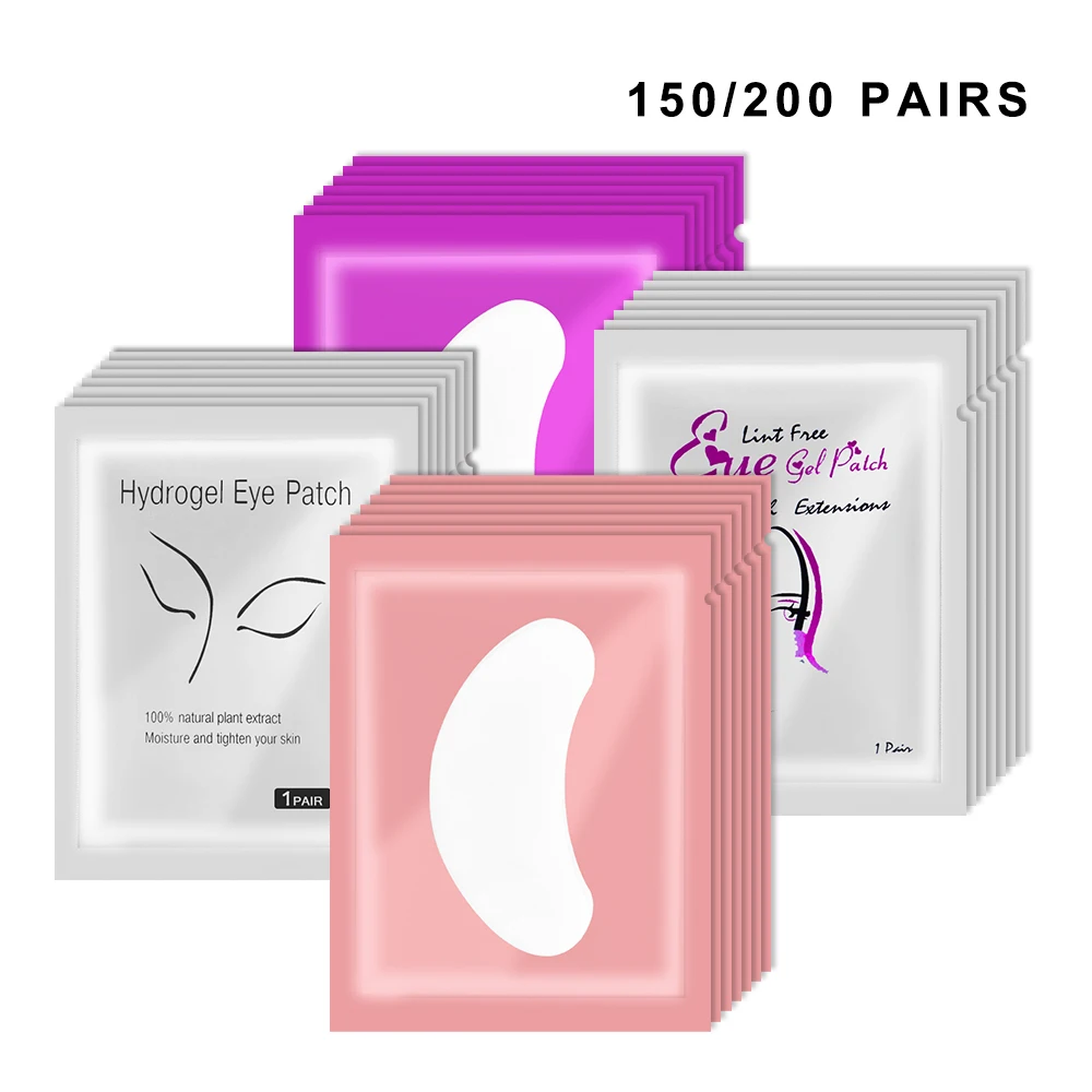 Parches de hidrogel para extensión de pestañas, 150/200 pares, suministros de maquillaje