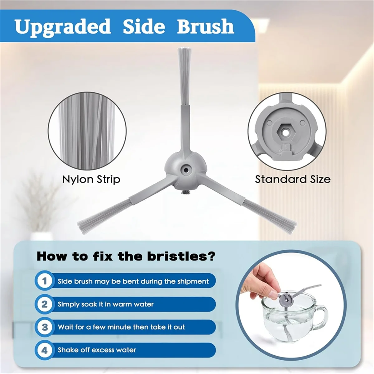 L65A لـ Eufy L60/ L60 SES/ L50/ L50 SES فراغ روبوت، مجموعة ملحقات بديلة فرش جانبية رئيسية قطع غيار مرشحات Hepa