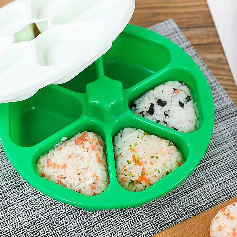 Caixa Bento Plástica com 6 Compartimentos, Prensa Onigiri, Make Nori Bunsen, Molde Triângulo, Utensílios de Cozinha, 1Pc