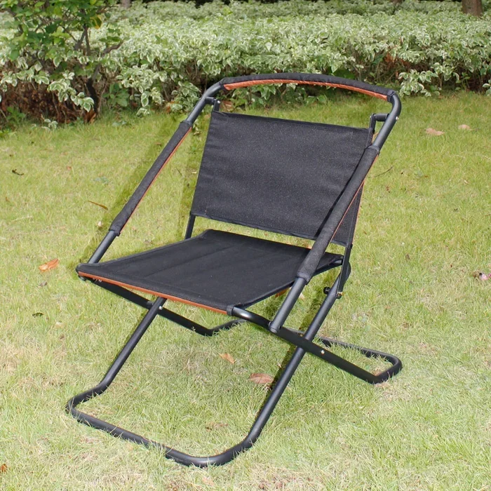 

Heavy duty oversized double stitched portable folding and thickened seat camping chair with 2 cup holders and armrests