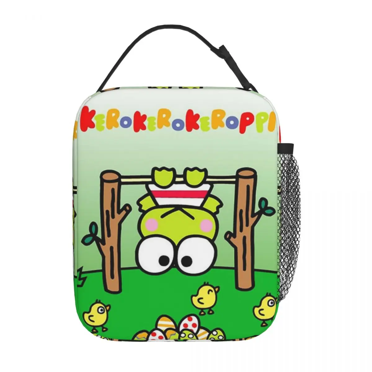 Keroppi Fun Lunch Bag para Mulheres, Refrigerador Térmico, Caixa Bento Isolada, Sacolas Portáteis, Personalizadas, Escritório, Piquenique, Viagem