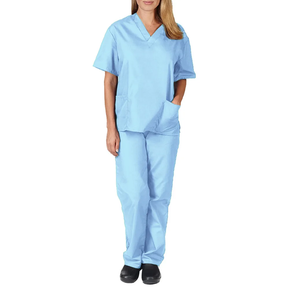 Multicolor Unisex Short Sleeved Pharmacy Nurse Uniform Hospital Doctor Workwear Oral Dental Surgery Uniforms Medical Scrubs Sets