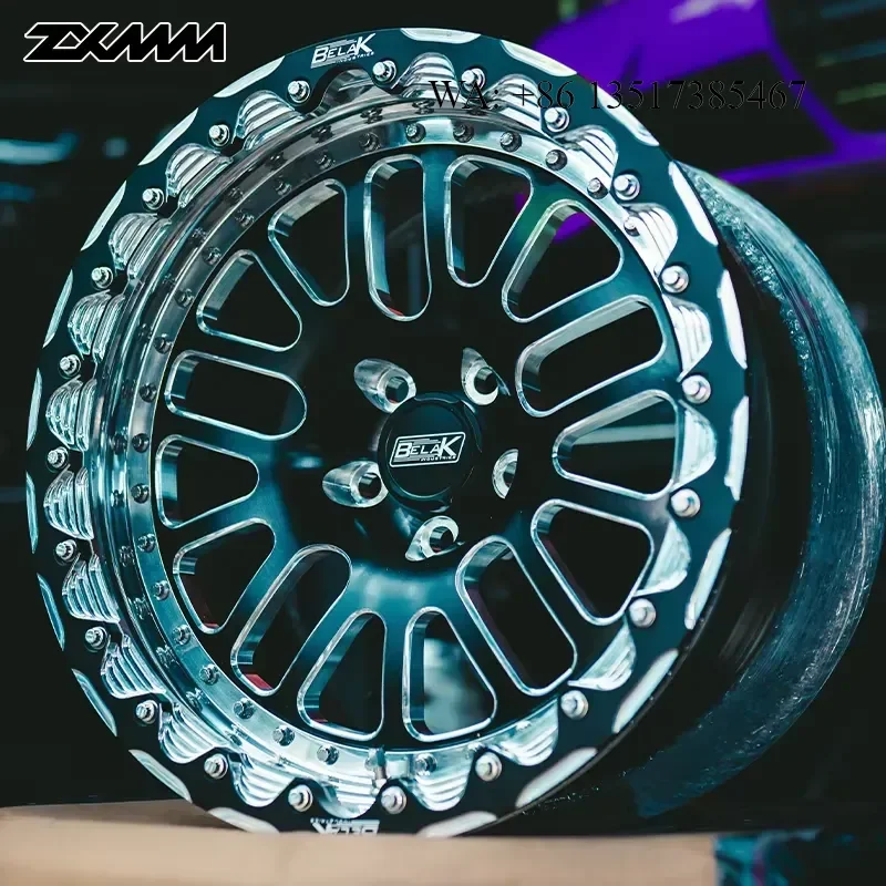 OEM Belak Wheel Machined Beadlocks Racing Rims 15x8 15x10 17x4.5 17x9 17x10 18x9 18x10 5 6 Lugs for Camaro C6 C8 A6