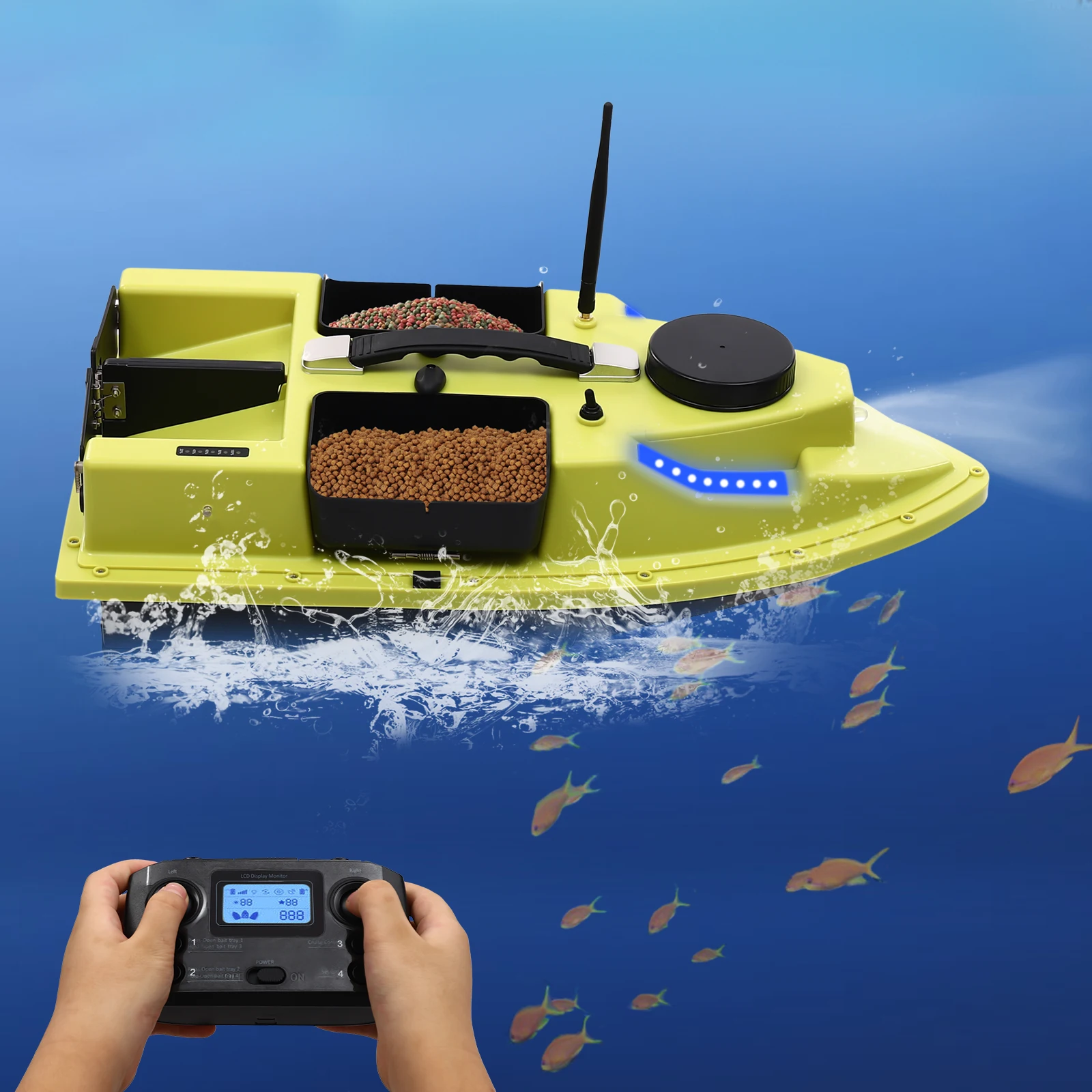 

GPS Bait Boat 500m Remote Control Fishing Bait Boat 2kg Load Wireless Fishing Feeder Boat Ship Remote Control Bait Boat
