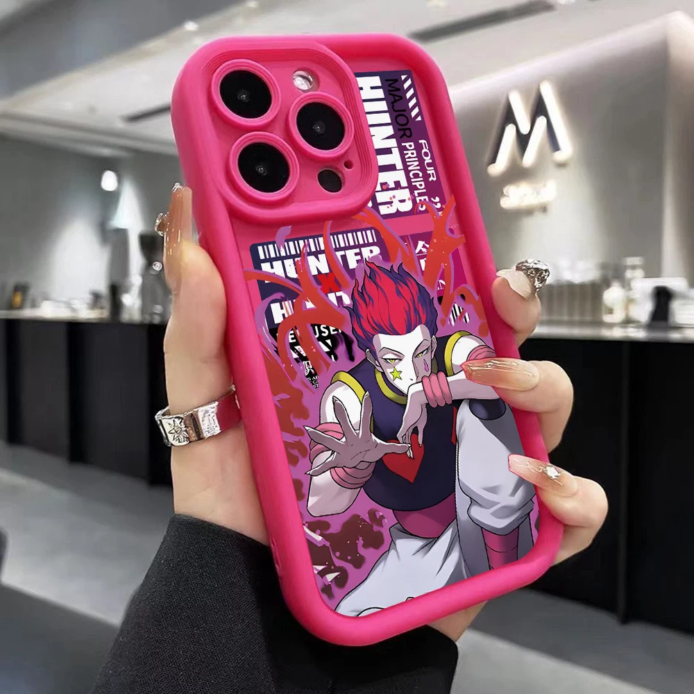 Hunter Gon Killua Hisoka Phone Case for iPhone 16 15 14 Plus 13 12 11 iPhone16 Pro Max X Xs XR 8 7 Soft TPU Ladder Capa Cover