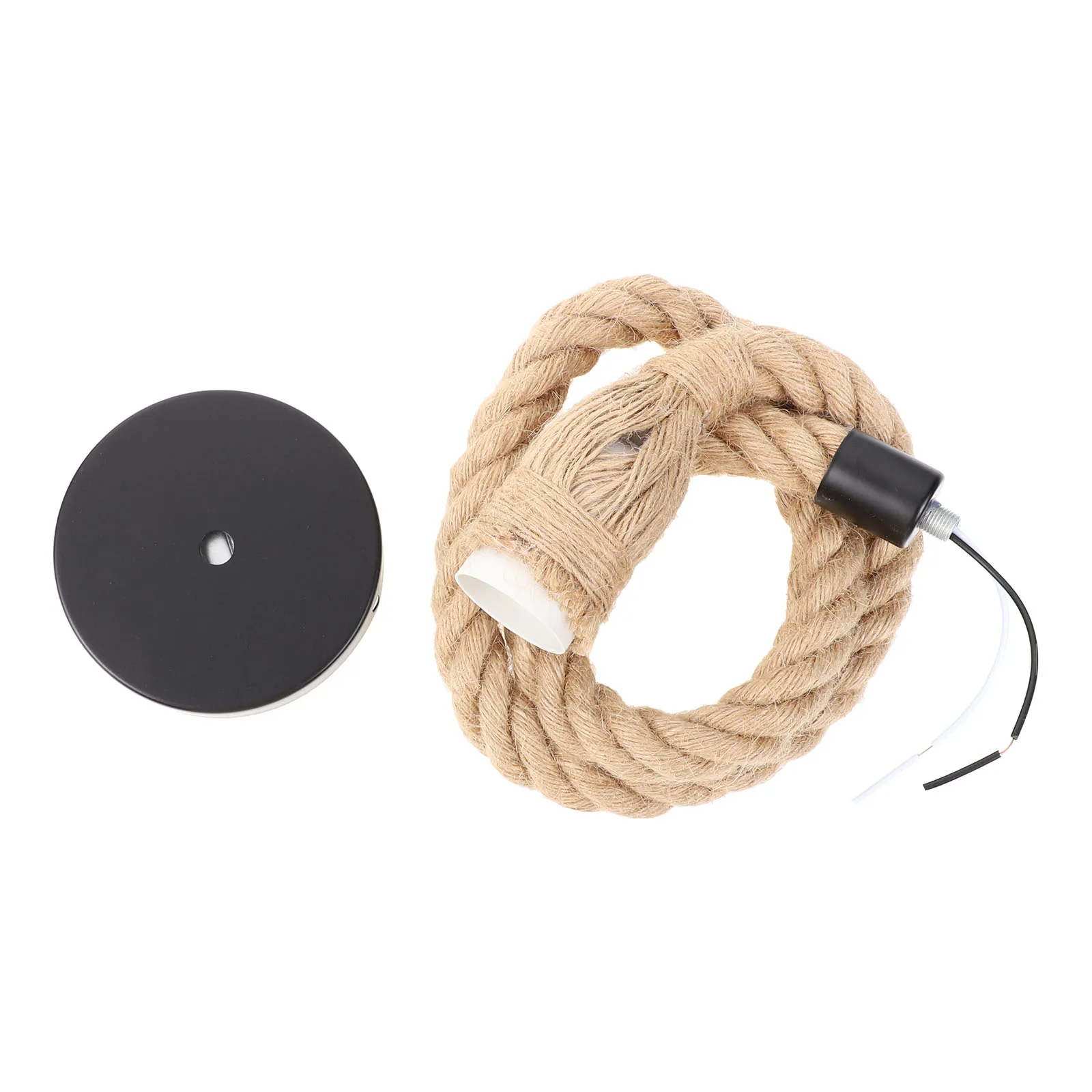 

Pendant Lamp Holder Vintage Flax Rope Base Single Head Hanging Decorative Light Base For Bedroom Office Retro Lighting Durable
