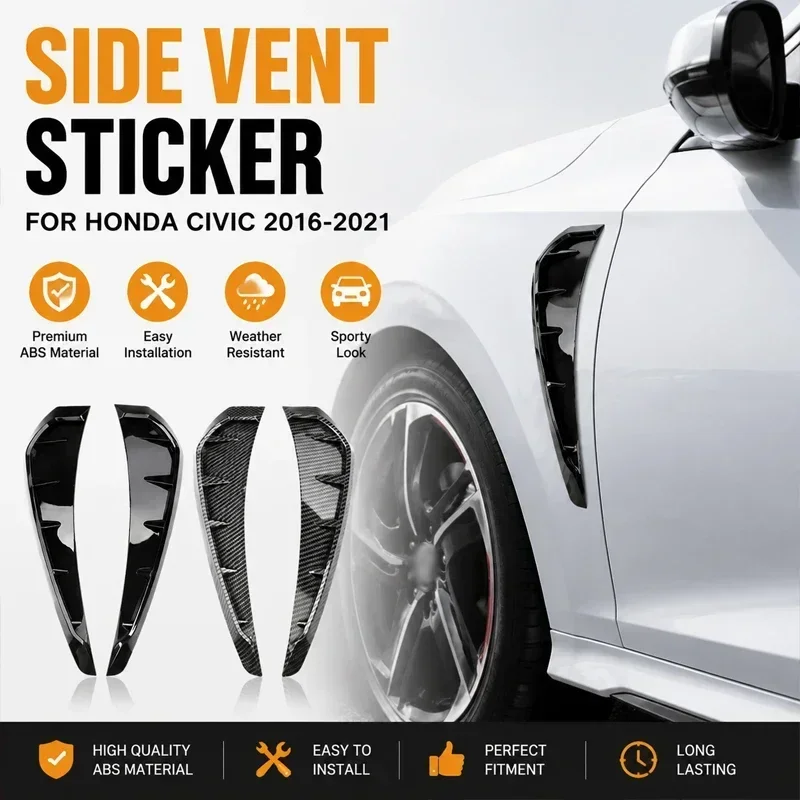 Car Modification Shark Gill Side Fake Air Outlet Simulation Car Decal Body Decoration Decal Blade Fender Universal Type