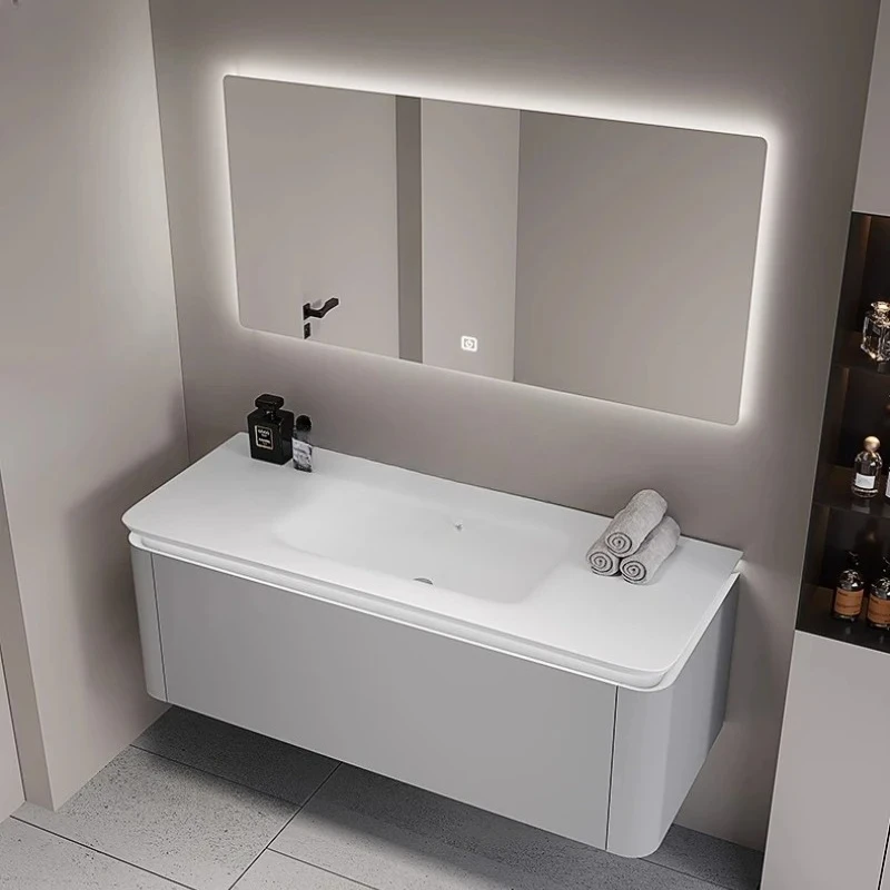 

Cream wind bathroom cabinet combined integrated basin washstand toilet simple washstand