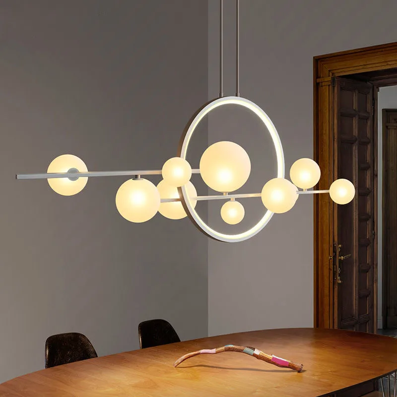 Nordic Modern LED Chandelier Novelty Glass Bubble Pendant Lamp Dining Room Hanging Light Kitchen Bar Lamp Home Decor