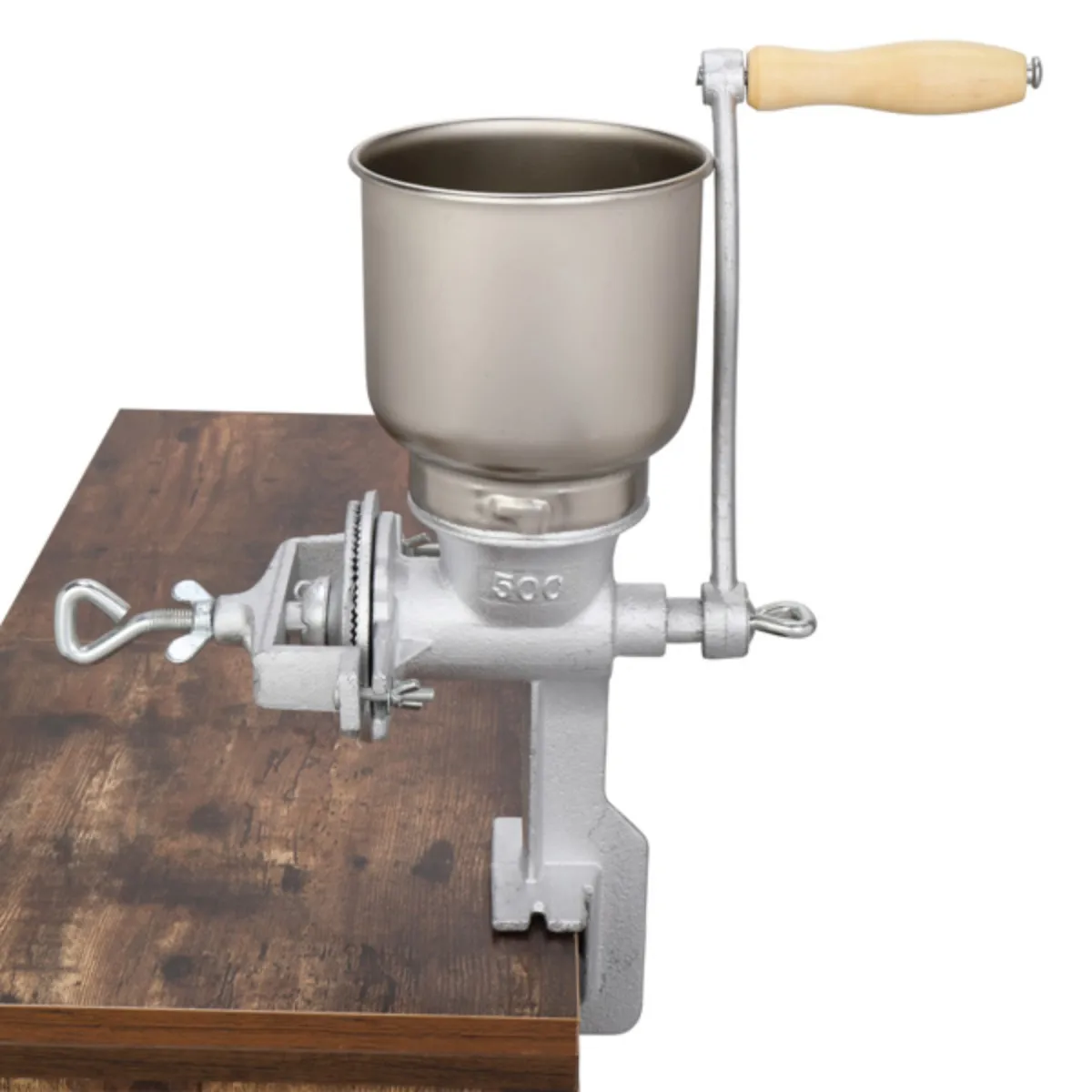 

Manual Grain Grinder Aluminum Alloy Corn Peanut coffee bean Machine Mill with Hand Crank Table Clamp Design for Home