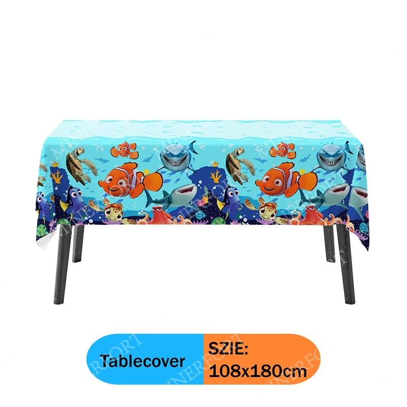 Finding Nemo Theme Cartoon Paper Plate Cups Swirls Stickers Cake Topper Character Fish for Birthday Party Decorations Supplies