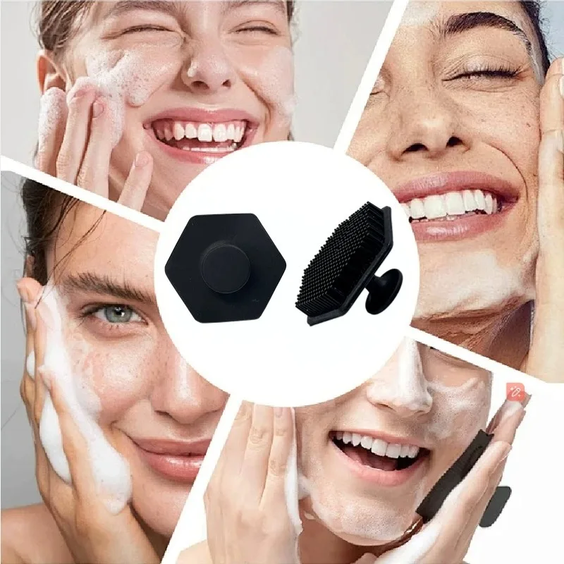 Brosse de nettoyage du visage pour hommes, épurateur Miniature en Silicone, nettoyage en profondeur du visage, Massage de rasage, brosse de gommage du visage