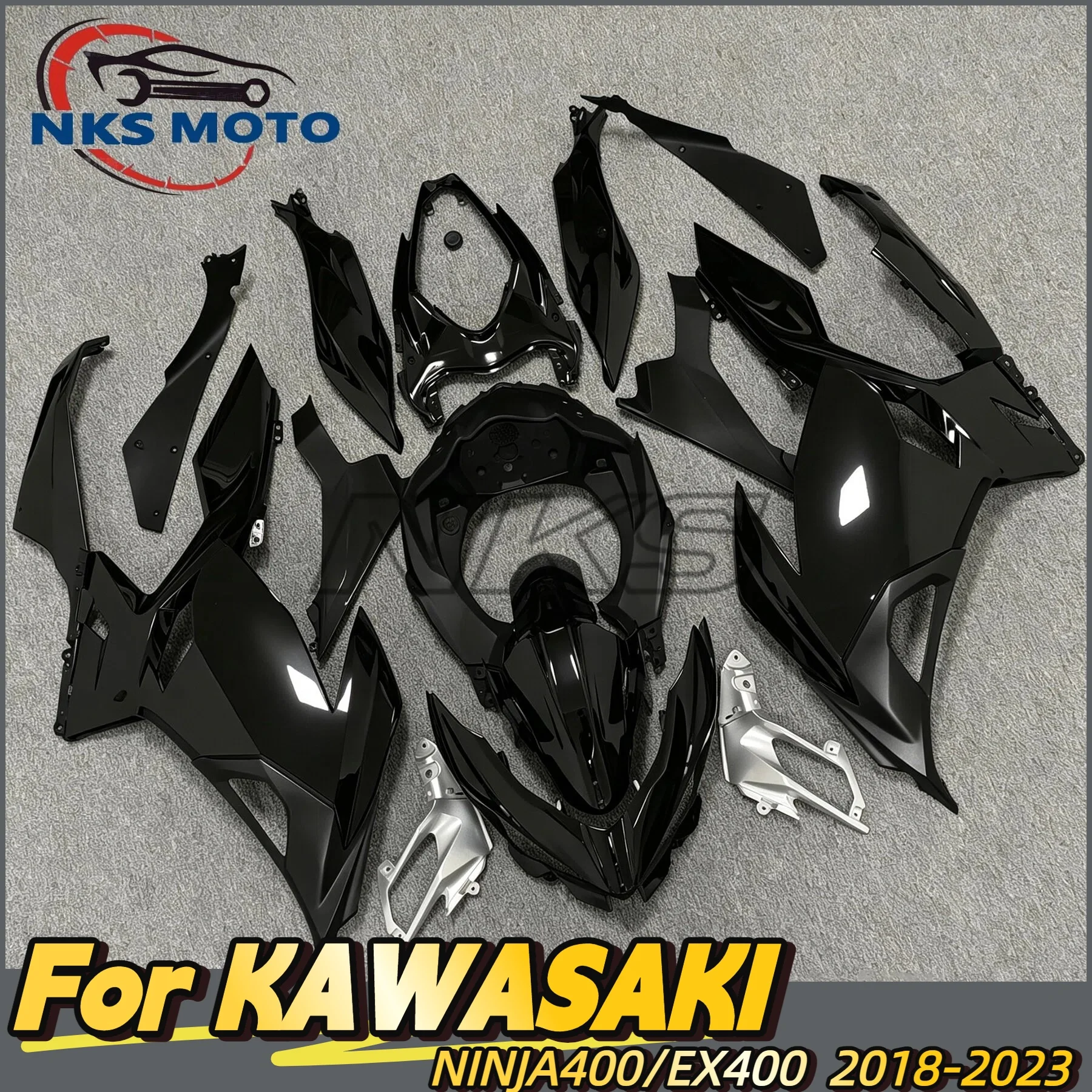 Motorcycle Fairing kit For Ninja 400 18 19 2021 22 23 year For EX400 ZX400 2018 2019 2020 2021 2022 2023 Fairing Bright black