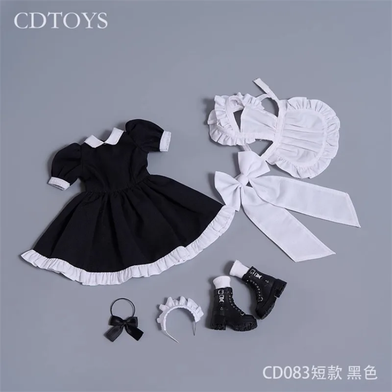 ما قبل البيع CDTOYS CD083 1/6 أنثى الجندي أبيض وأسود خادمة لوليتا فستان لطيف الملابس نموذج ل 12 ''عمل أرقام الجسم