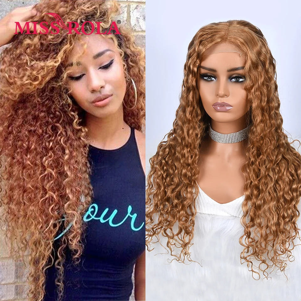 Miss Rola Water Wave 4x4 Lace Closure Human Hair Wigs 180% Density Pre Plucked Baby Hair Brazilian Remy Water Curly Hair