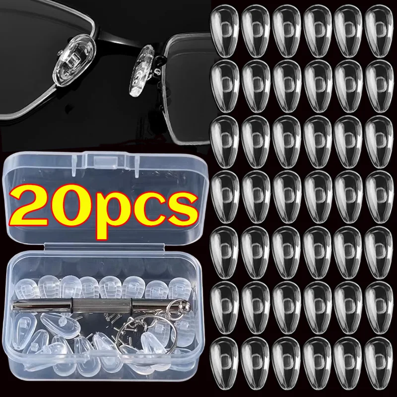 1set Silicone Transparent Glasses Nose Pad Accessory Set Nose Bridge Pad Pressure Reduction Anti-slip Pads for Women Men Tools