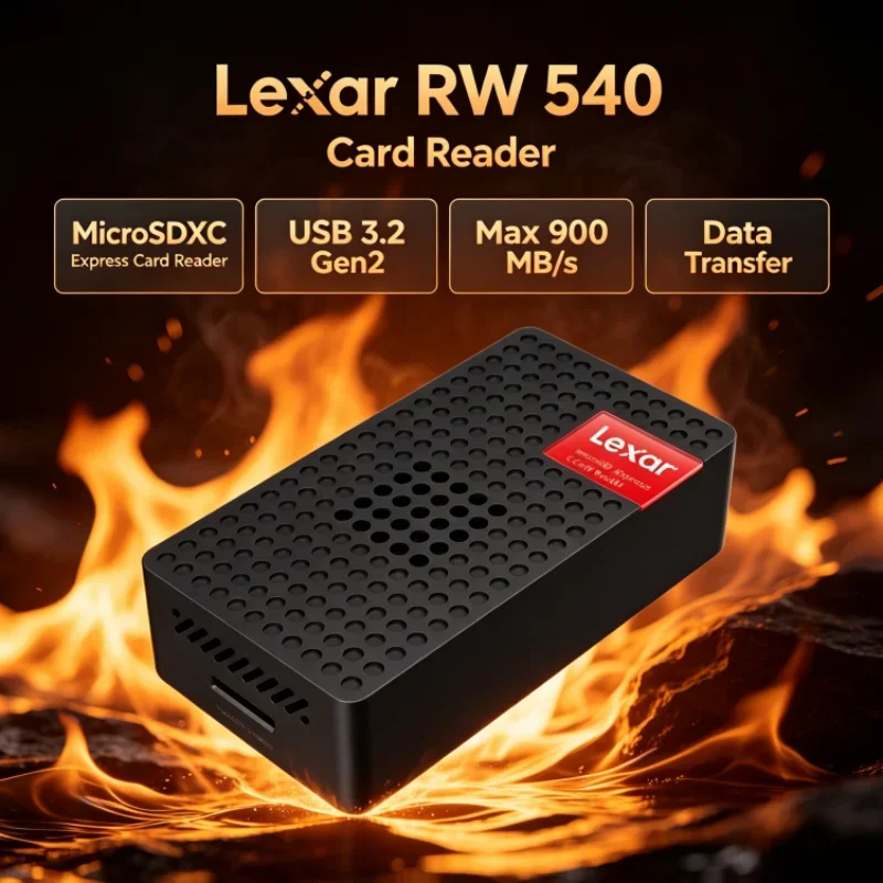 Lexar RW540 Max 900MB/s PLAY PRO MicroSD Card Reader MicroSDXC Express Card Reader USB 3.2 Type-C for Video Transfer