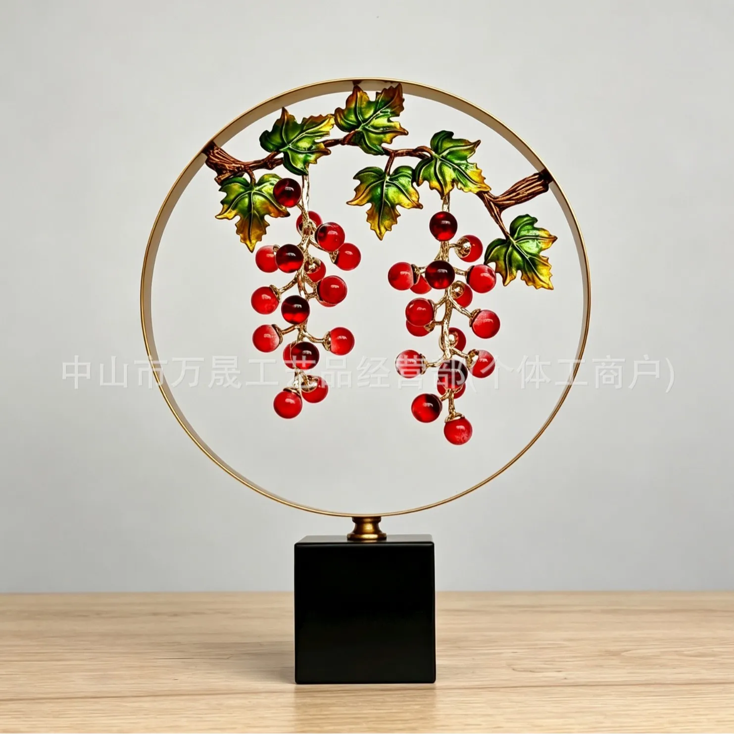 Ziqi Donglai Grape Crystal Ornament Metal Crafts Home Decoration Living Room Office Ornament Opening Gift