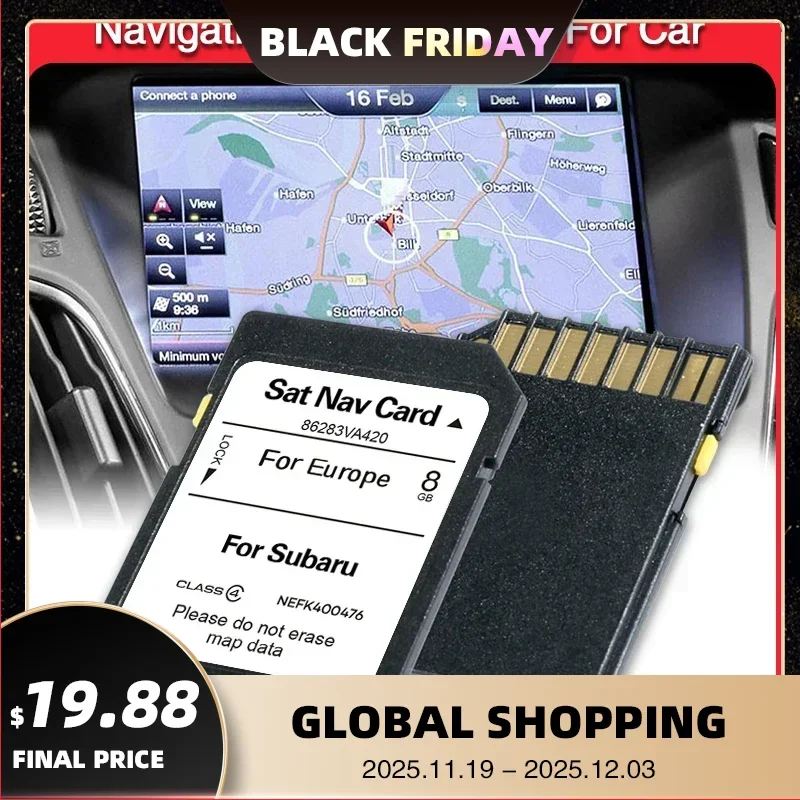 New Maps Version for Subaru BRZ Forester Impreza Car 2023 Navigation SD Card Europe RUSSIA GPS System Compatible Maps 86283VA420