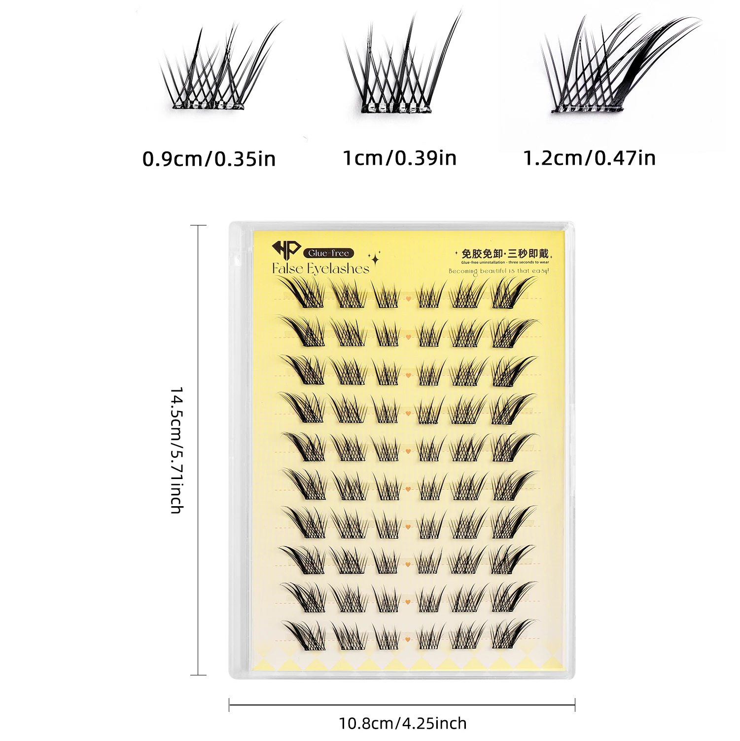 Ciglia finte autoadesive senza colla necessaria, ciglia soffici occhio di volpe Estensioni segmentate riutilizzabili fai-da-te per un aspetto naturale quotidiano