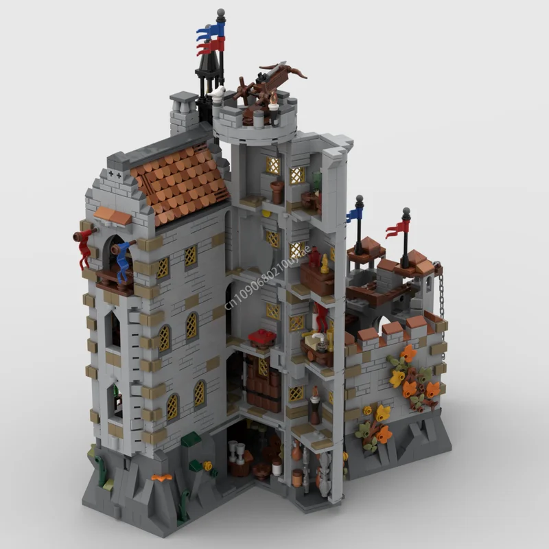 Moc Modular Dragon Slayers' Castle Medieval Knights Castle Architecture Building Blocks Assembly Bricks Toys Kid Christmas Gift