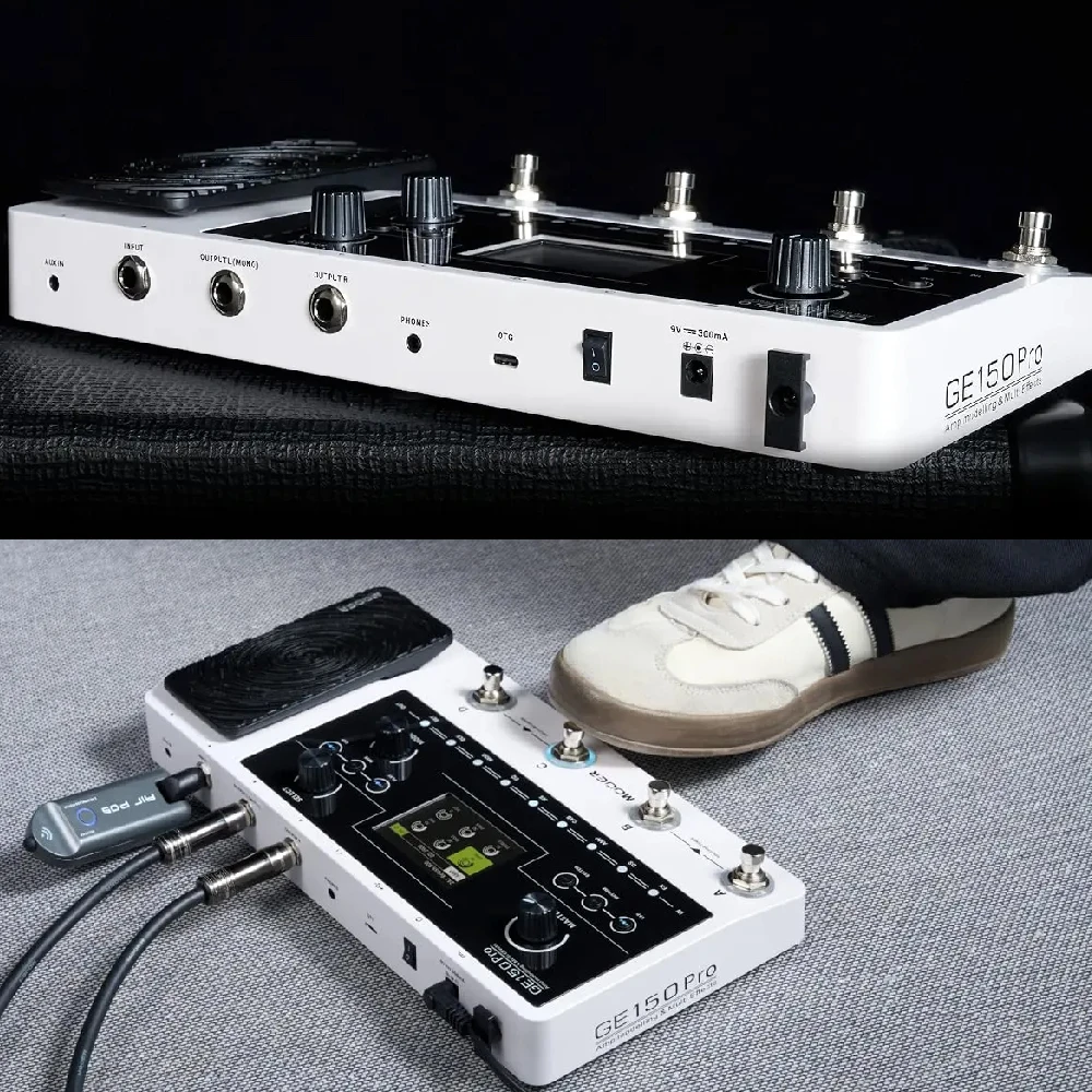 

MOOER GE150 Pro: Педаль для электрогитары, модели 120+ усилителей, 9-часовая батарея, 4 ножных переключателя, процессор True Bypass Pro FX