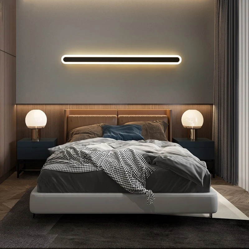 Rounded Right-angle LED Long Wall Lamp Nordic Modern Minimalist Style Bedroom Bedside Living Room Lamp Staircase Lighting85-265V