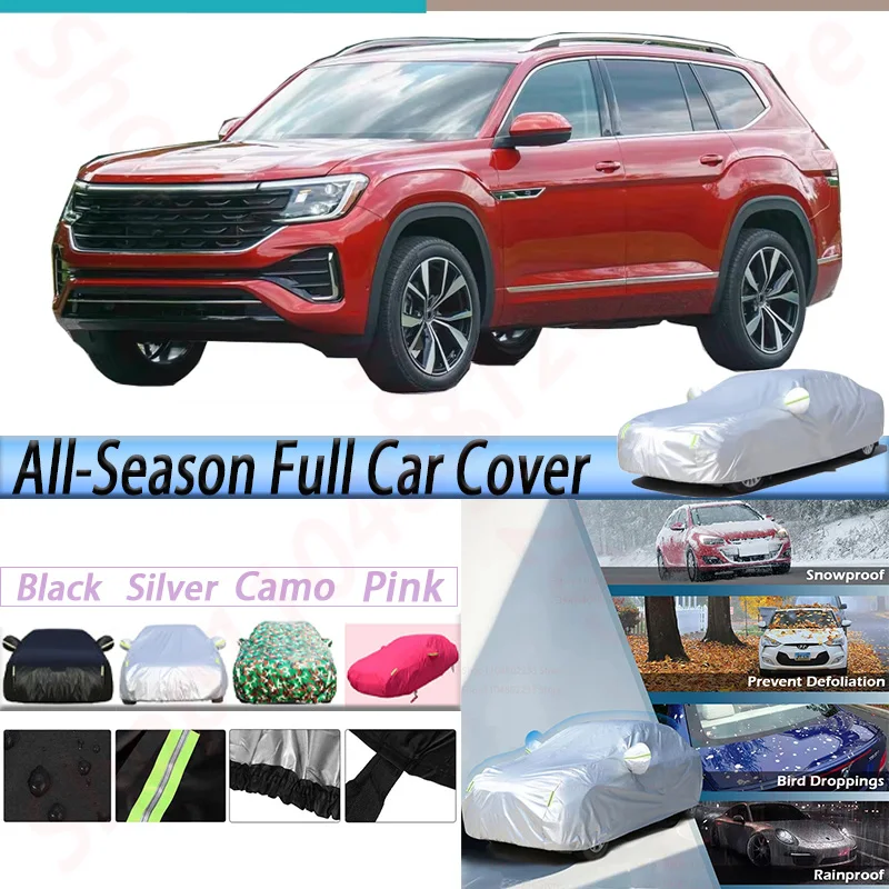 

Waterproof Car Covers Windproof Sun Anti-UV Rain Snow Scratch Resistant SUV Cover For VW Volkswagen Atlas Teramont 2017-2026