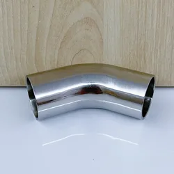 Automobile Exhaust19/25/38/51/63/76Mm Pipe Outer Diameter Butt Welding 45 Degree Elbow 304 Stainless Steel Sanitary Pipe Fitting