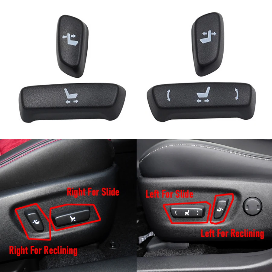 Wooeight 2Pcs Electric Power Seat Switch Knob Adjustment Button Cover Fit For Lexus CT200H 2010-2020 For Toyota Prado LC150