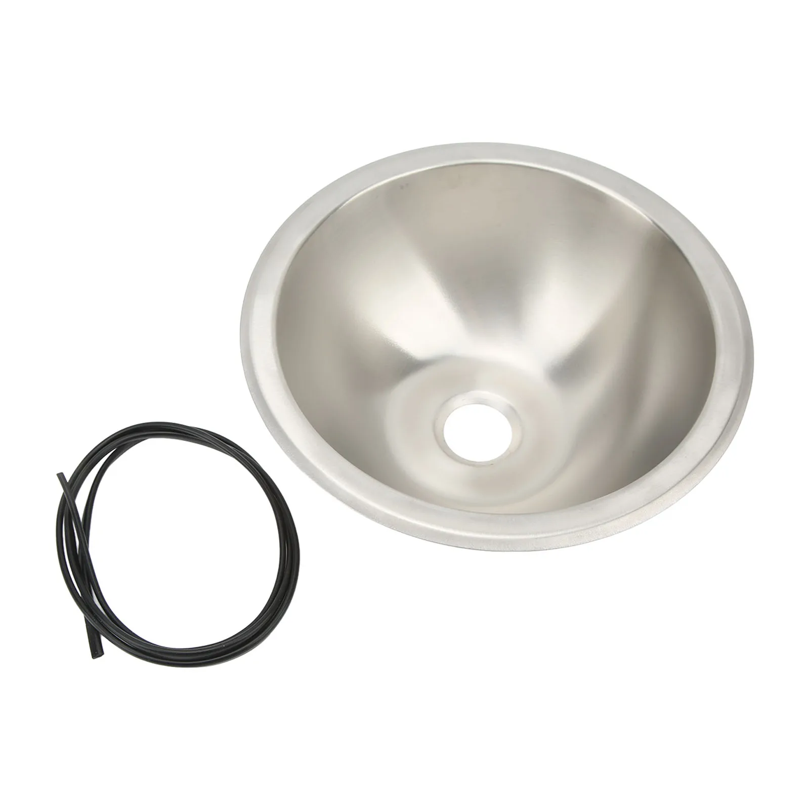 Fregadero redondo de acero inoxidable 304 para RV, fregadero de cocina, suavizado de trefilado, ahorro de espacio, para barco Camper