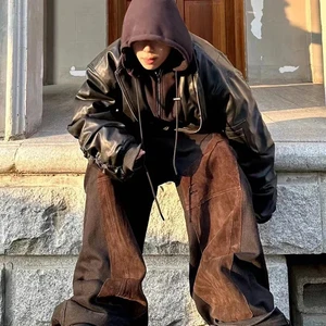 Mauroicardi-Black Leder Jacke PU für Männer, dick und heiß, Extragrade-Kapuze, Luxus-Designer-Kleidung, falsche Kleidung 2, Herbst und Winter 6 Hauptverkäufe von Breber Black - №2