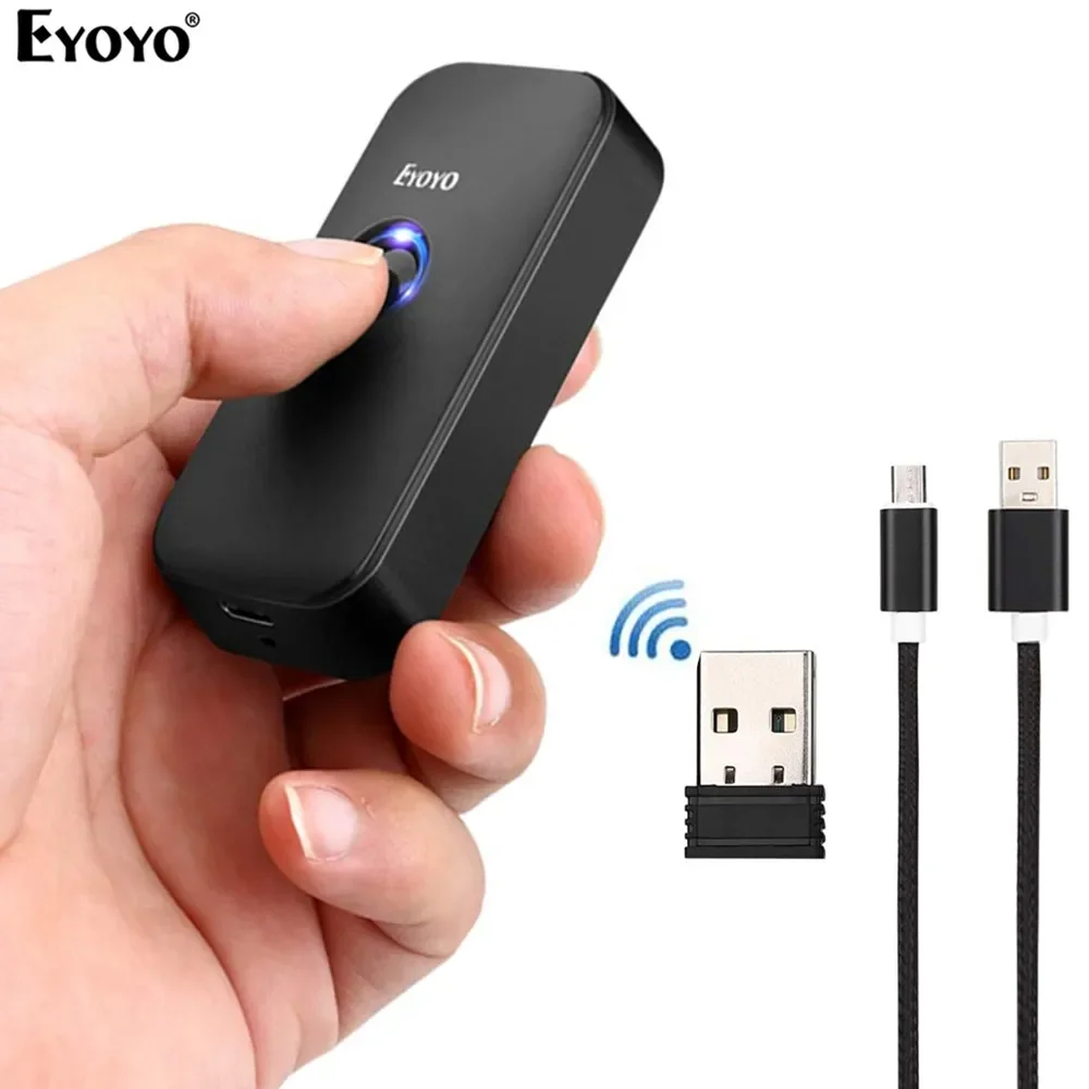 eyoyo mini qr barcode scanner scanner de imagem portatil para ios android bluetooth bar code reader 24g 1d 2d ey009 01